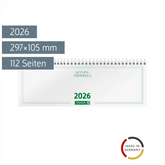 Querterminbuch Mod. 772 2026 | 297×105 mm, Karton, weiß